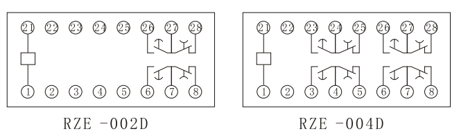 RZE-D內部接線圖(正視圖)