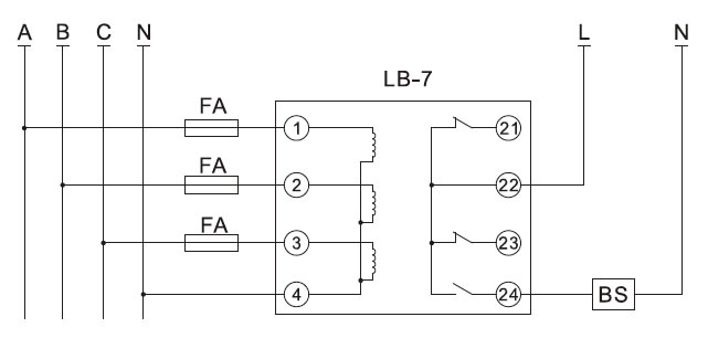 LB-7閉鎖繼(jì)電器接(jiē)線(xiàn)圖