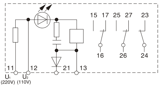 RDJS-D跳閘回路監視繼(jì)電器內部接線圖