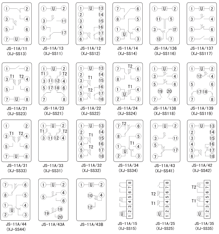 JS-11A/21內部(bù)接線圖