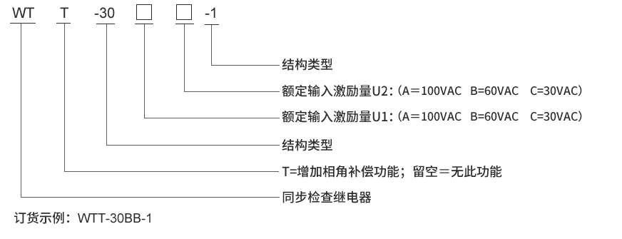 WTT-30BB-1選（xuǎn）型說明