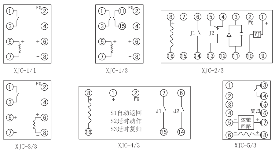 XJC-1/3內部（bù）接（jiē）線圖